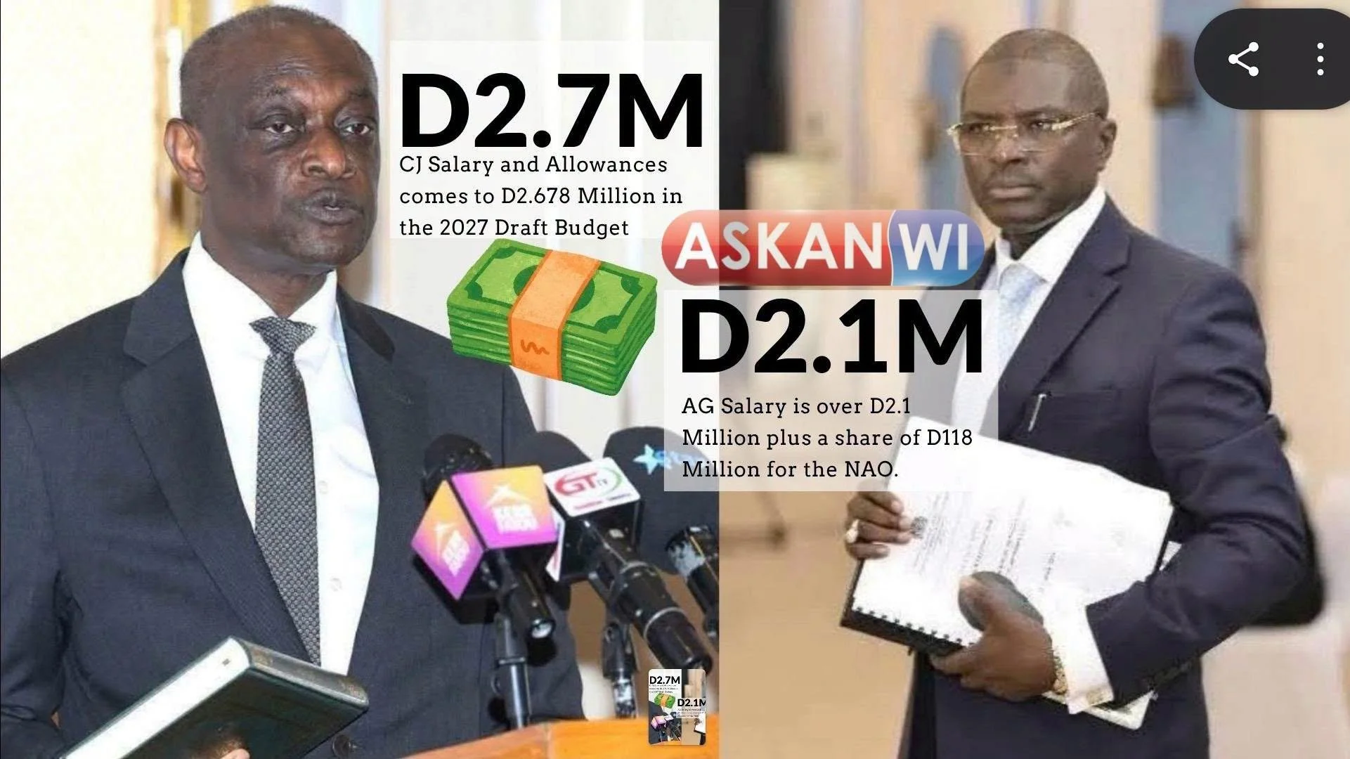 Chief Justice’s Allowances Exceed Salary as Questions Mount Over Auditor General’s Pay