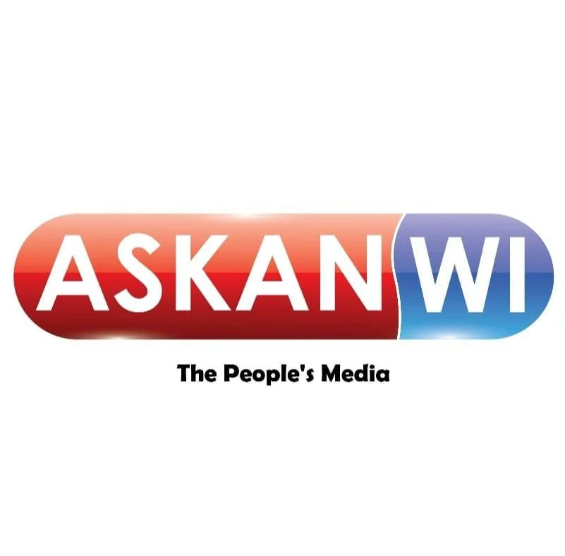 A logo with the words "ASKAN" and a stylized letter "W" in a capsule-shaped design, with the phrase "The People's Media" below.