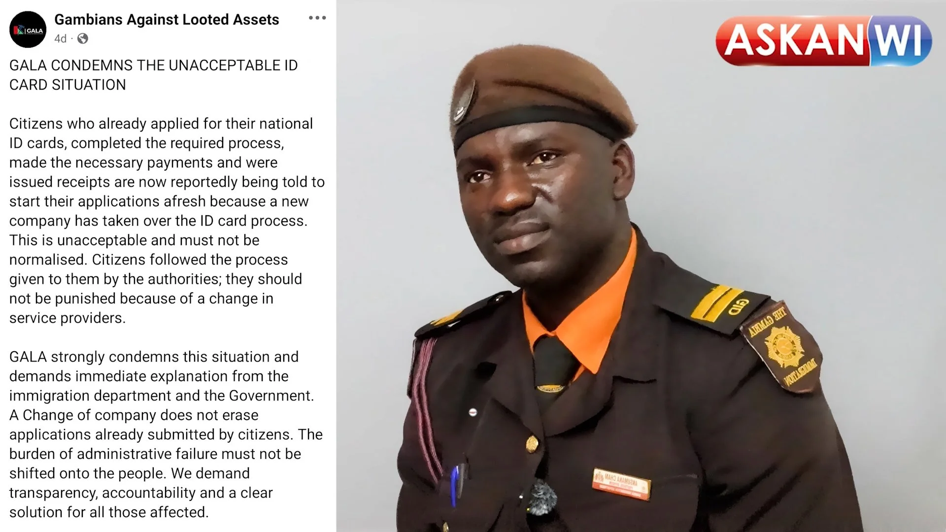 GALA Raises Concerns Over “Unacceptable ID Card Situation”