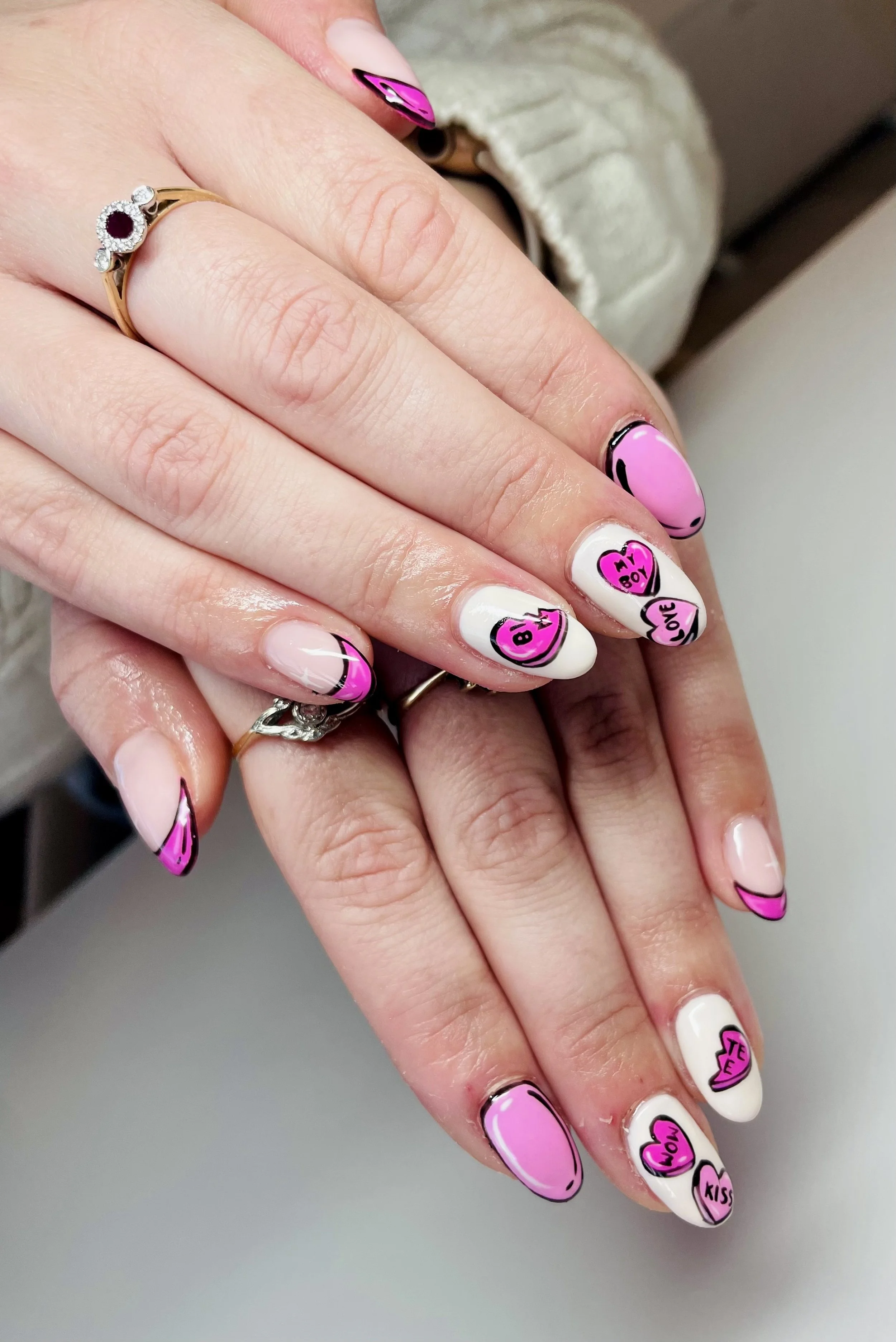 Nail Art bespoke design at The Beauty House Cheshire Sandbach. Nails, BIAB, Builder Gel, Gel Bottle