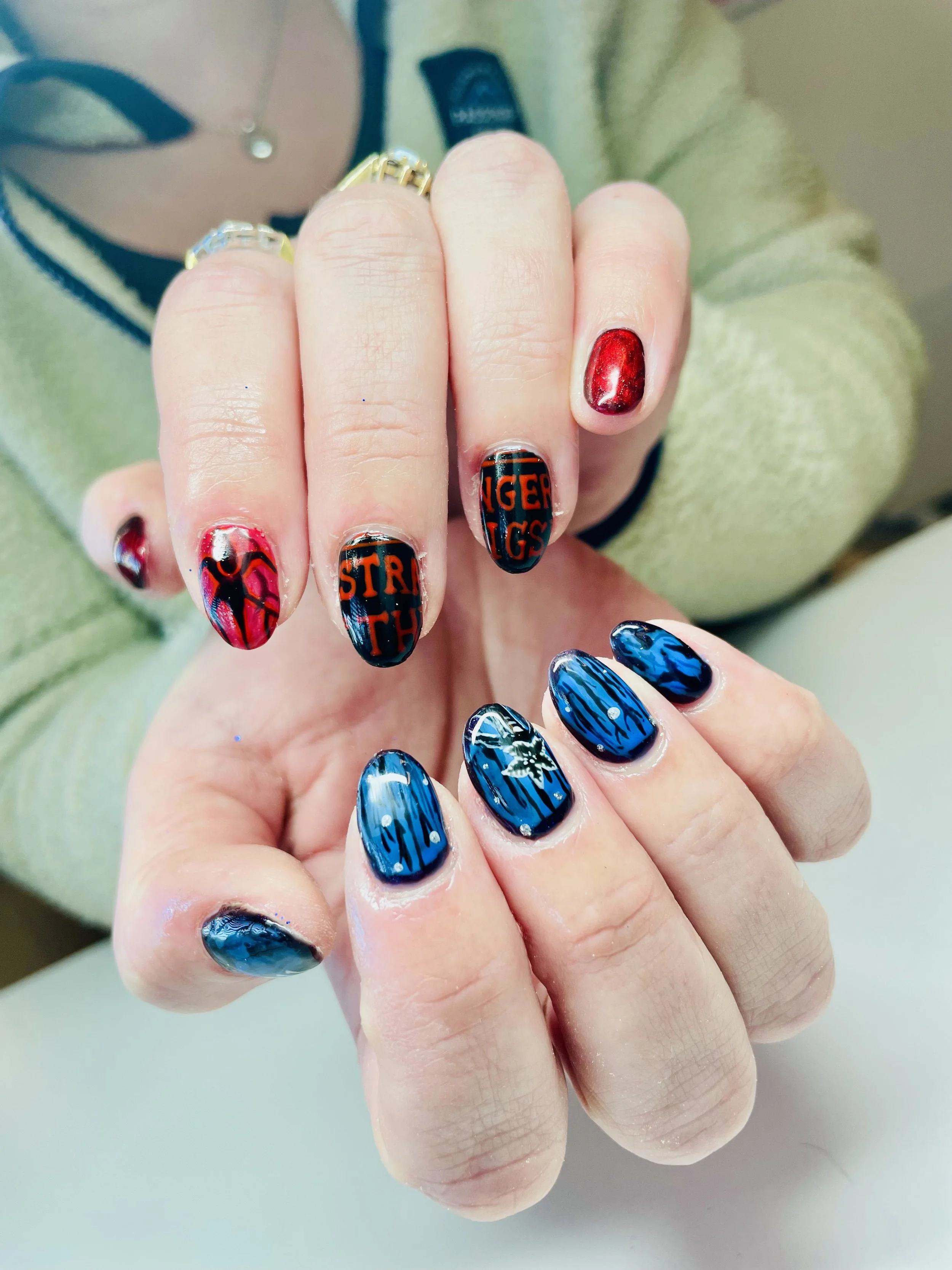 Nail Art bespoke design at The Beauty House Cheshire Sandbach. Nails, BIAB, Builder Gel, Gel Bottle