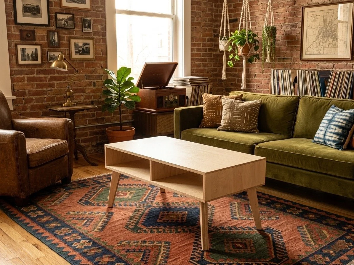 Birch Plywood Coffee Table in warm living room.JPG