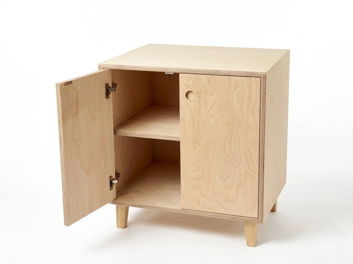 Birch Plywood Bathroom Vanity with Doors open.JPG