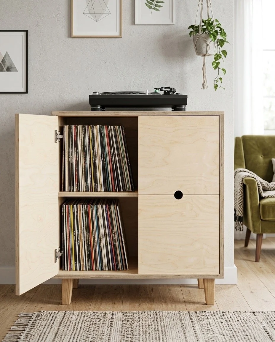 Birch Plywood Sideboard Cabinet record cabinet.JPG