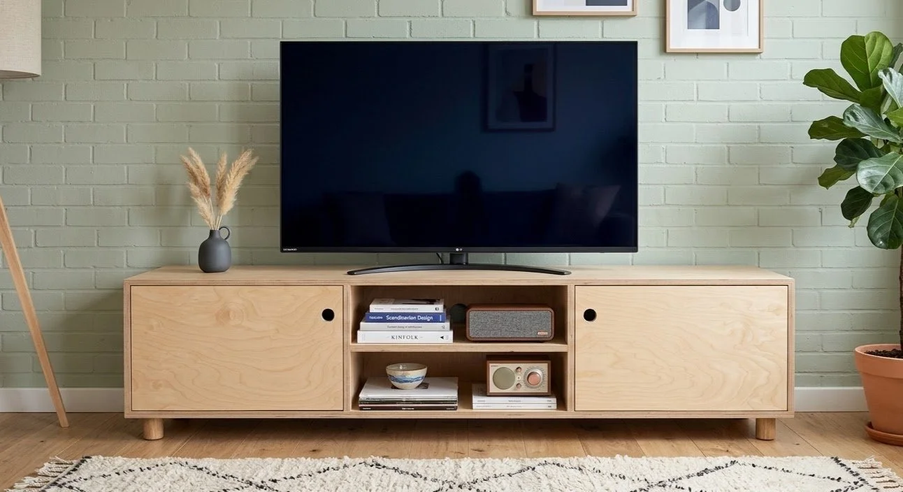 Birch Plywood Media Cabinet TV.JPG
