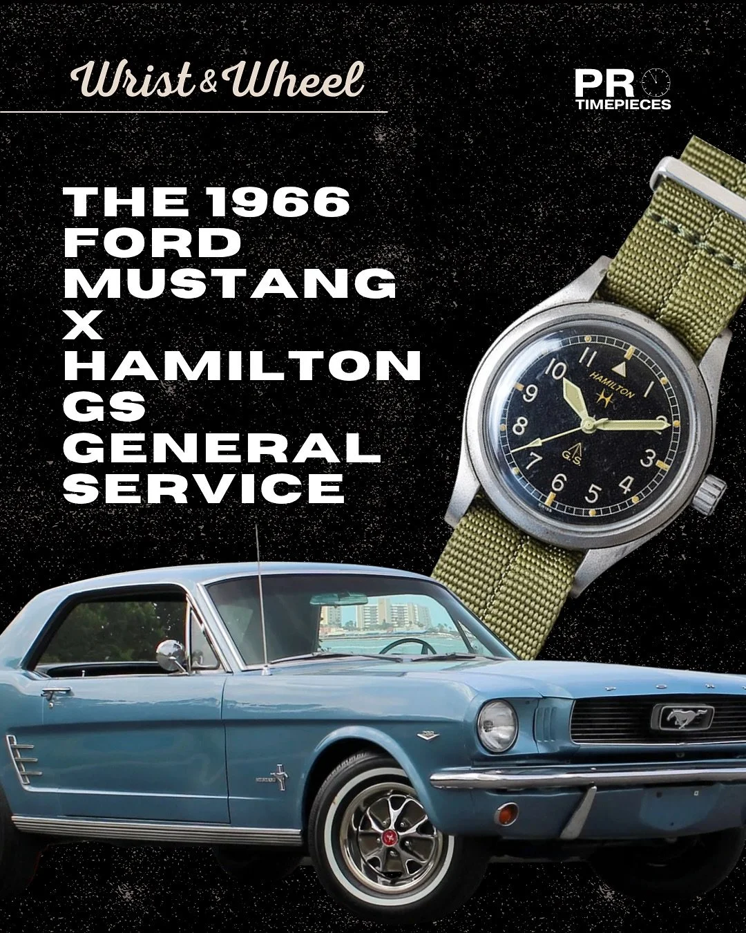 1966 — America was moving in rhythm. Freedom on the road. Discipline on the wrist.
The 1966 Ford Mustang × Hamilton GS — performance and precision from the same American heartbeat. Two machines, built not for luxury, but for legacy