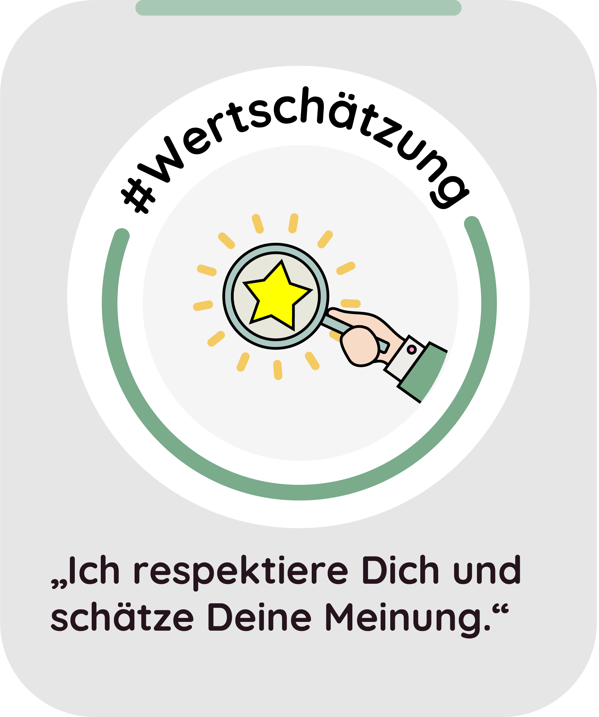 Werte Unternehmen Wertschätzung Ich respektiere Dich und schätze Deine Meinung