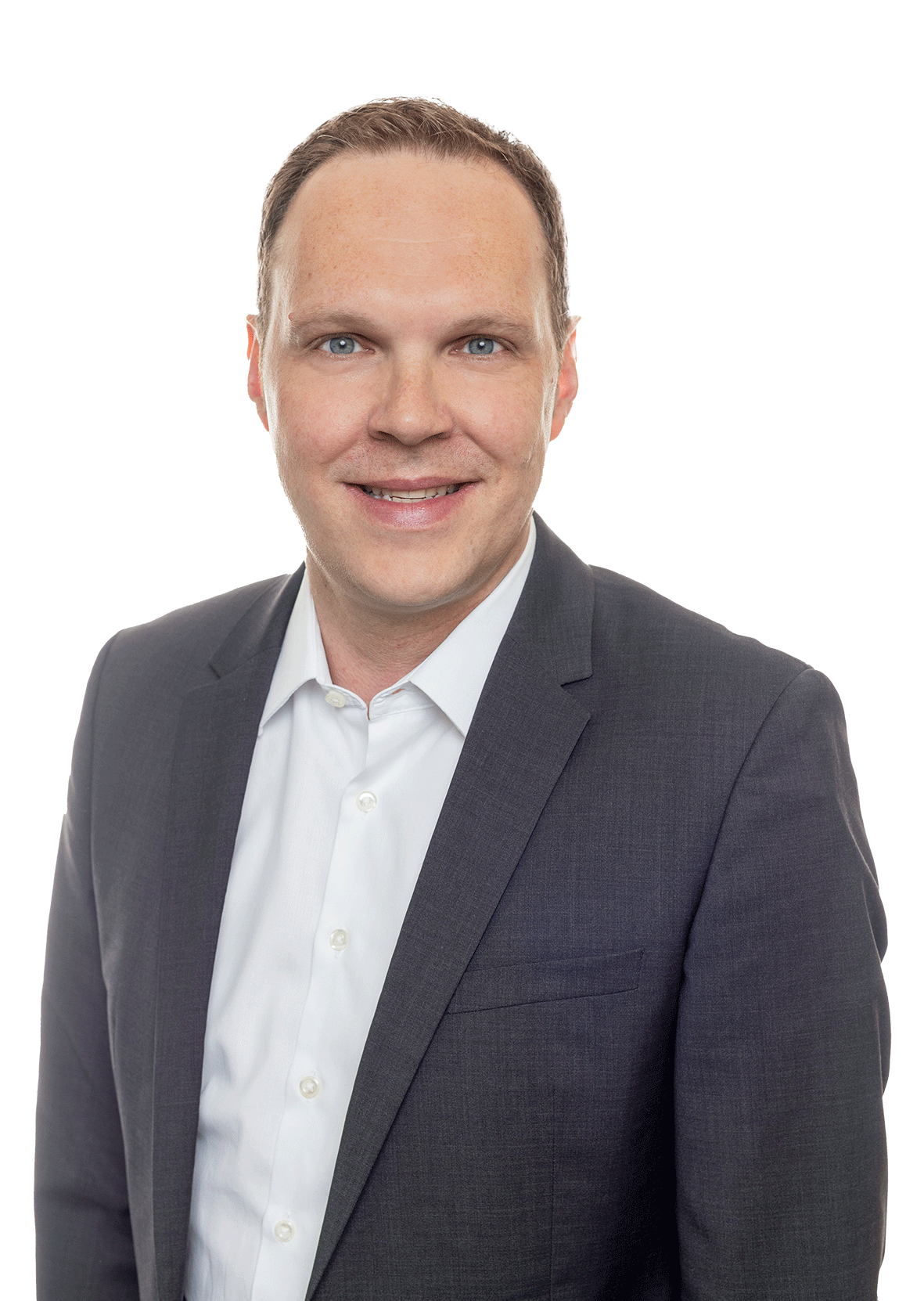 Thorsten Förg, einer der Geschäftsführer von  Hochfrequenz Unternehmensberatung GmbH, freundlich lächelt