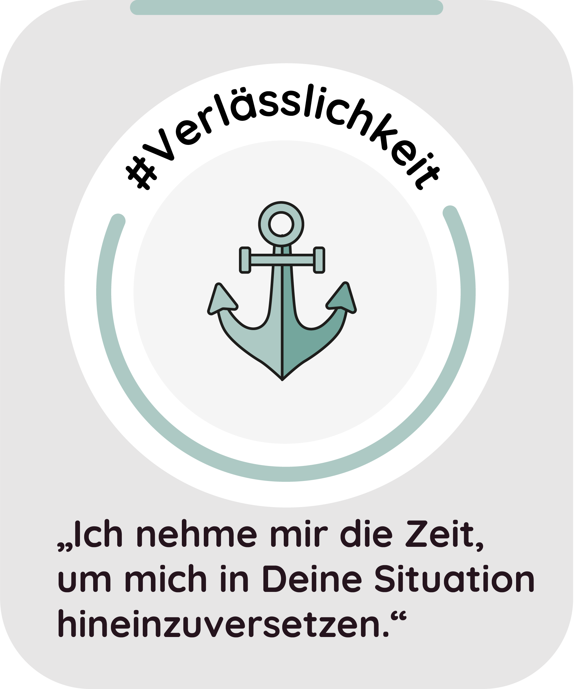 Werte Unternehmen Verlässlichkeit Ich nehme mir die Zeit um mich in Deine Situation hineinzuversetzen.