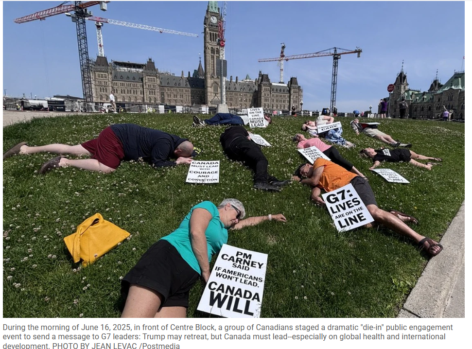 Die-In on Parliament Hill as Trump Retreats from Global Aid