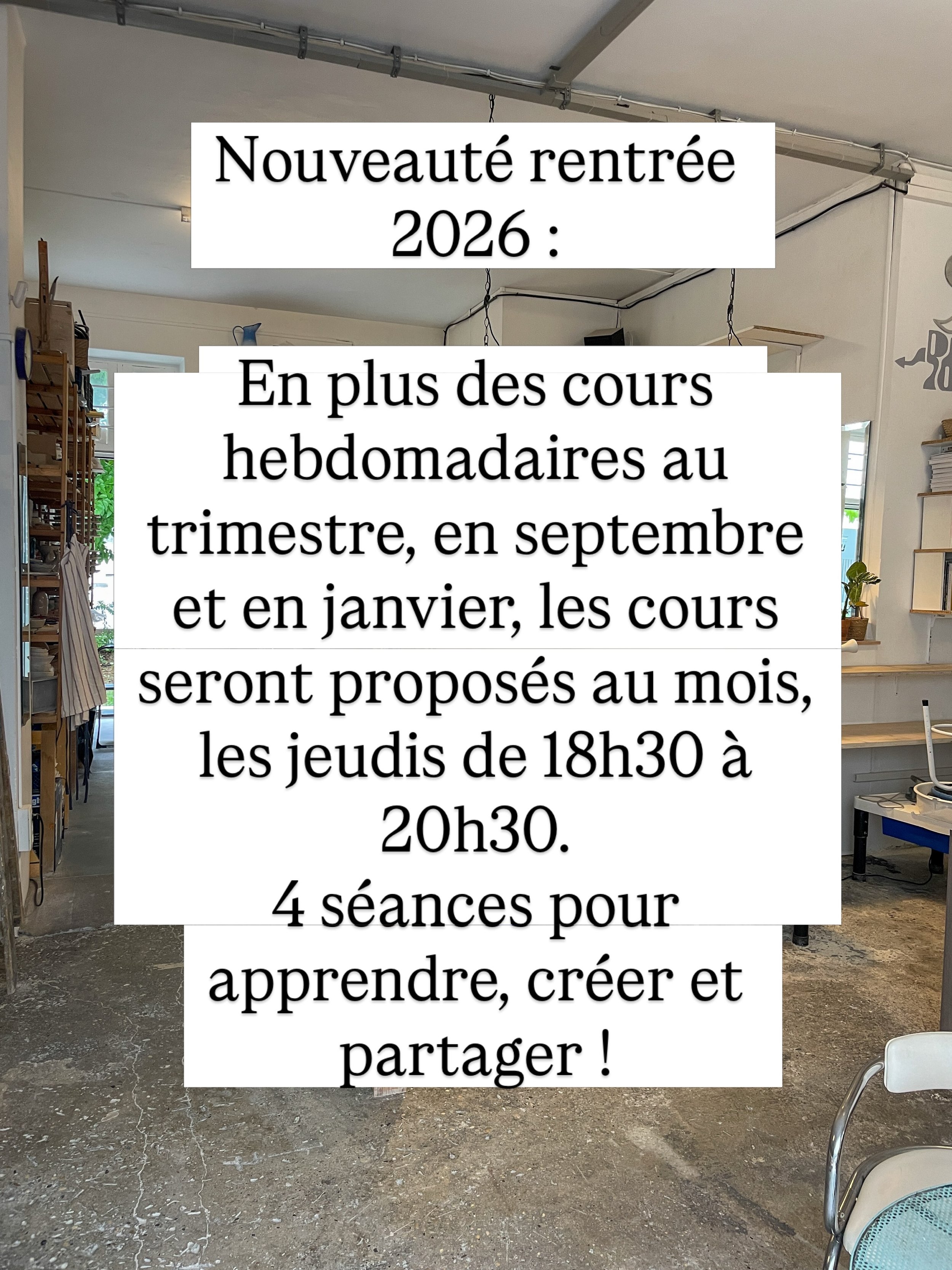 Nouveaut&eacute; rentr&eacute;e 2026 !! 🏺

Retrouvez toutes les infos sur notre site Internet : https://www.atelier-terter.com/cours-de-poterie (ou lien en bio)

&Agrave; bient&ocirc;t au Ter-Ter ☀️