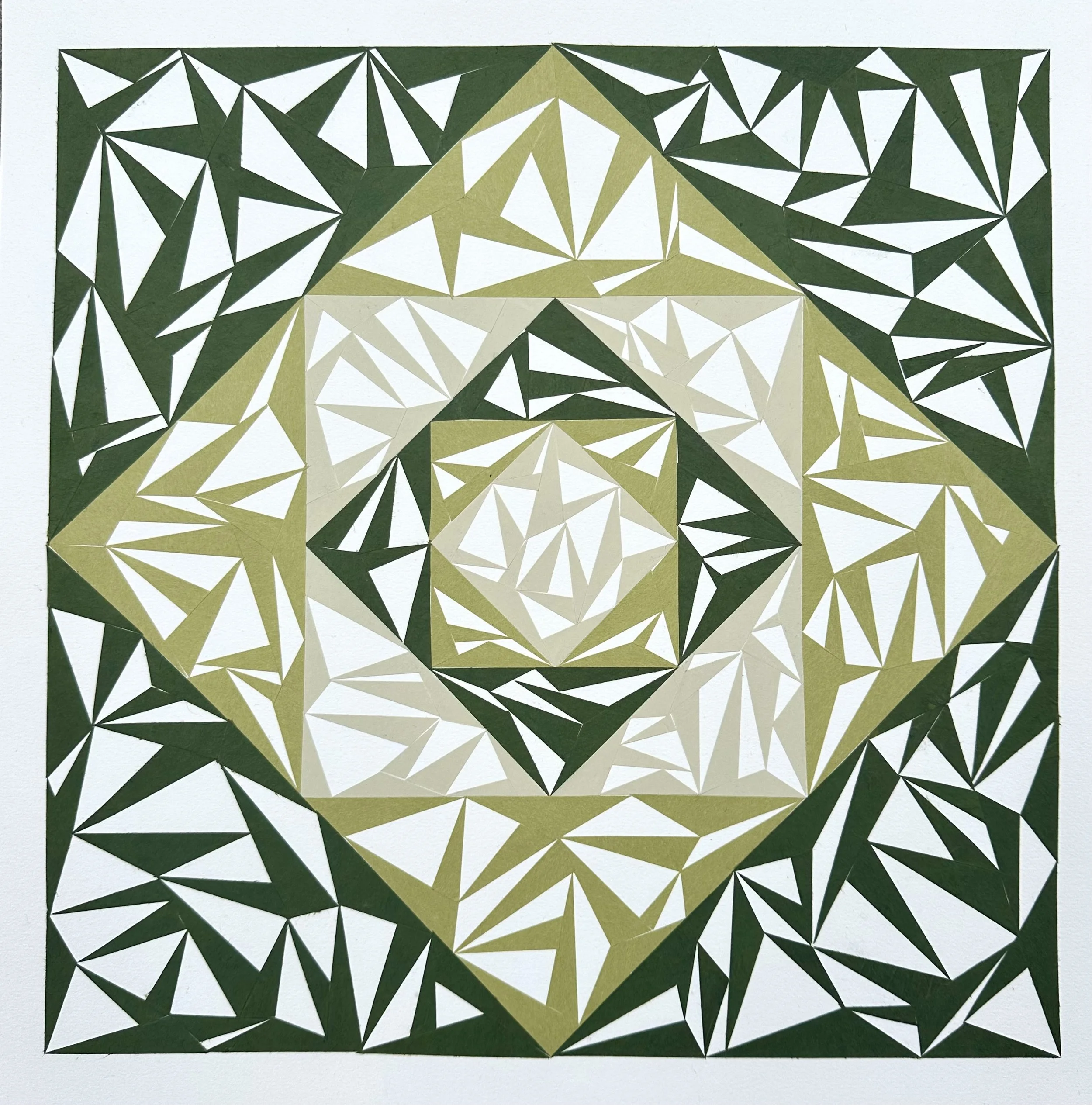 Soft Green Spiral, 2025, 40 x 40cm
