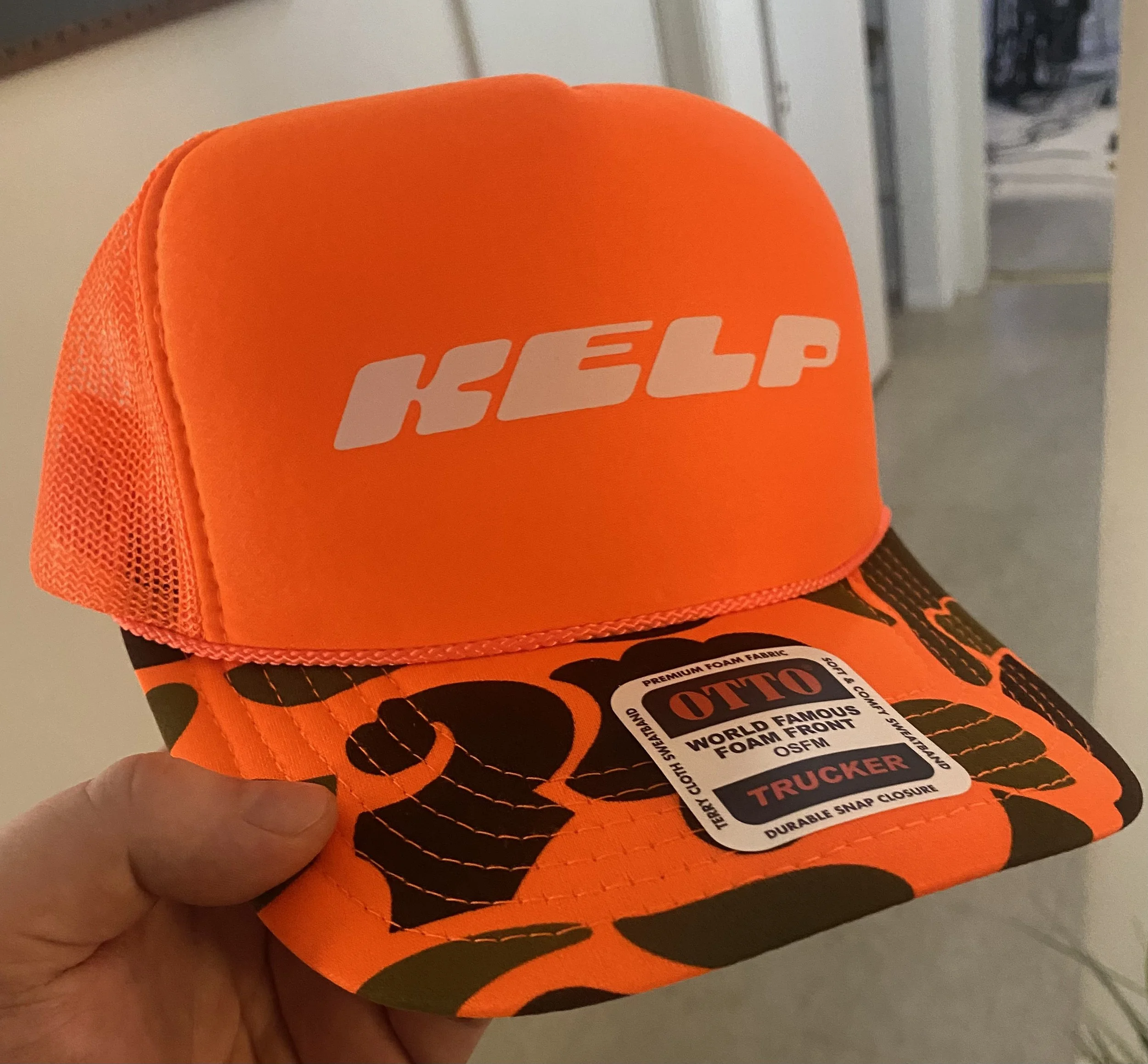 Orange Camo Trucker Hat