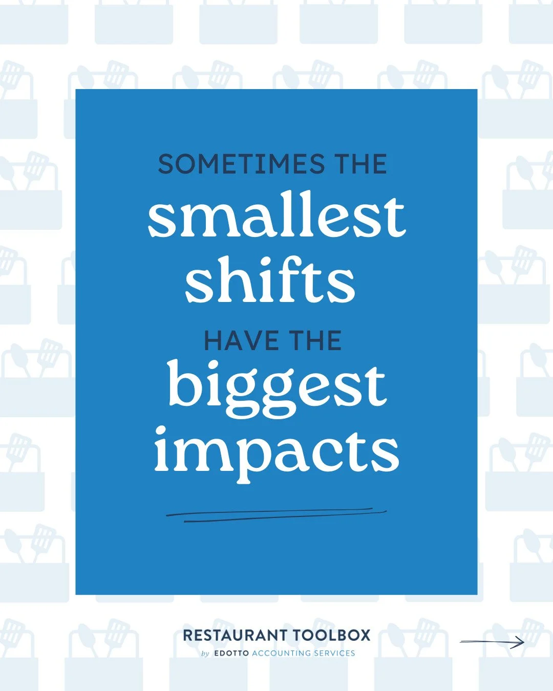 Success doesn&rsquo;t always come from massive overhauls &mdash; sometimes, the smallest shifts make the biggest impact. Here are 3 small habits that can elevate your restaurant, especially when done consistently over time. 

Small habits build stron