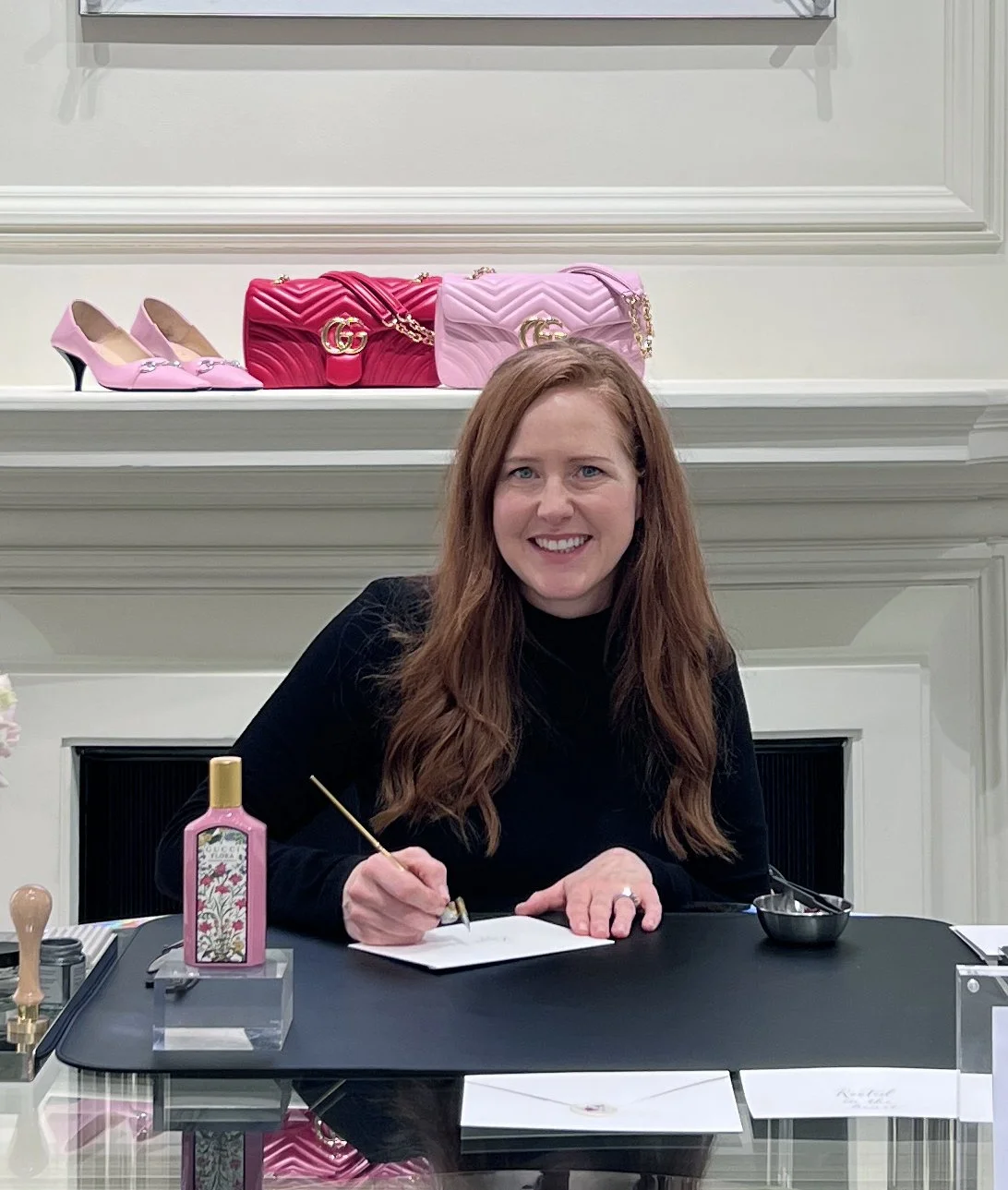 Live Calligraphy at a Gucci Valentine's activation Event