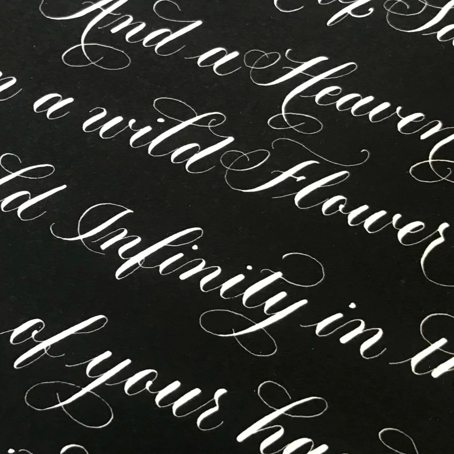 Example of copperplate calligraphy by Fluid Calligraphy