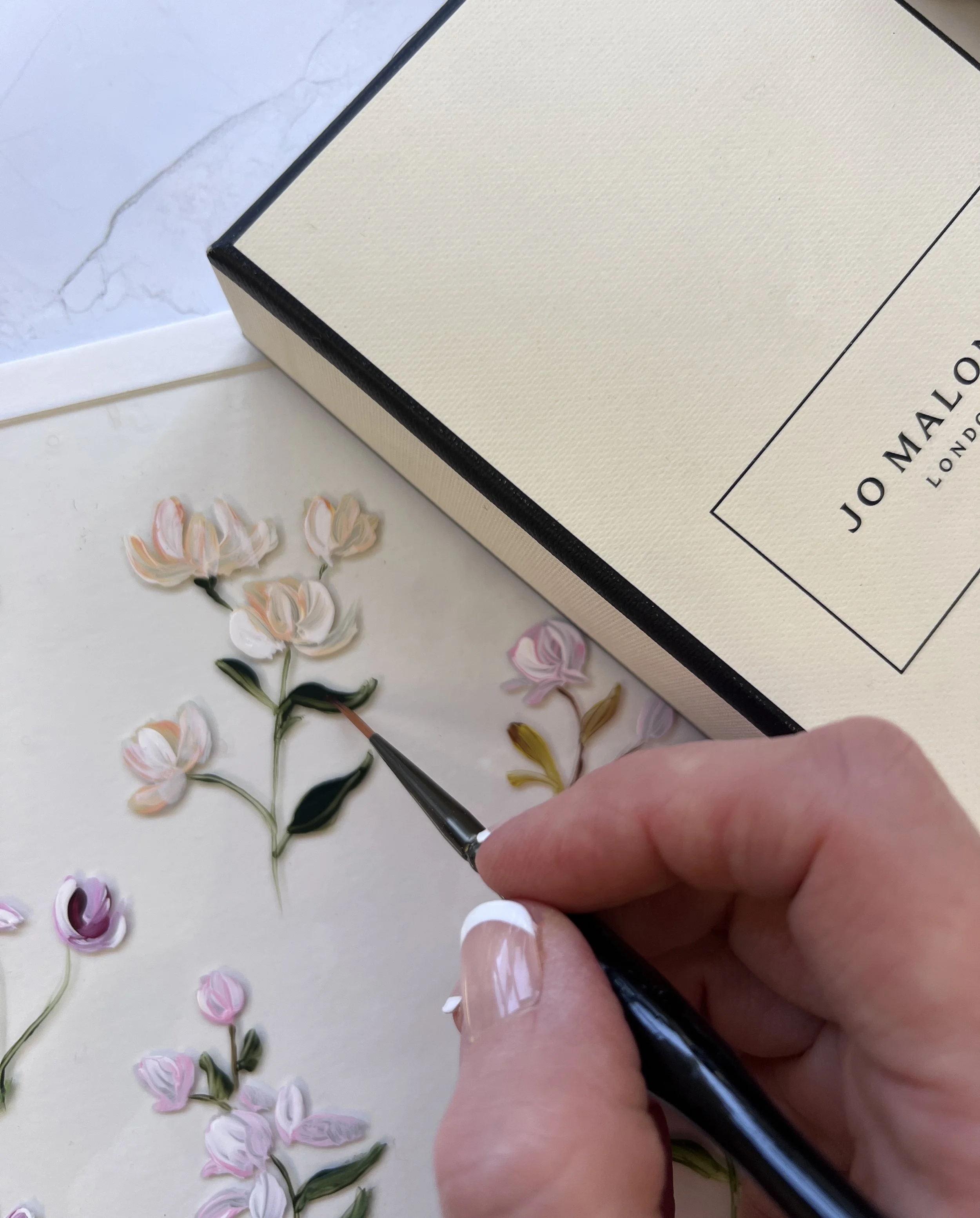 Close up of bespoke product painting