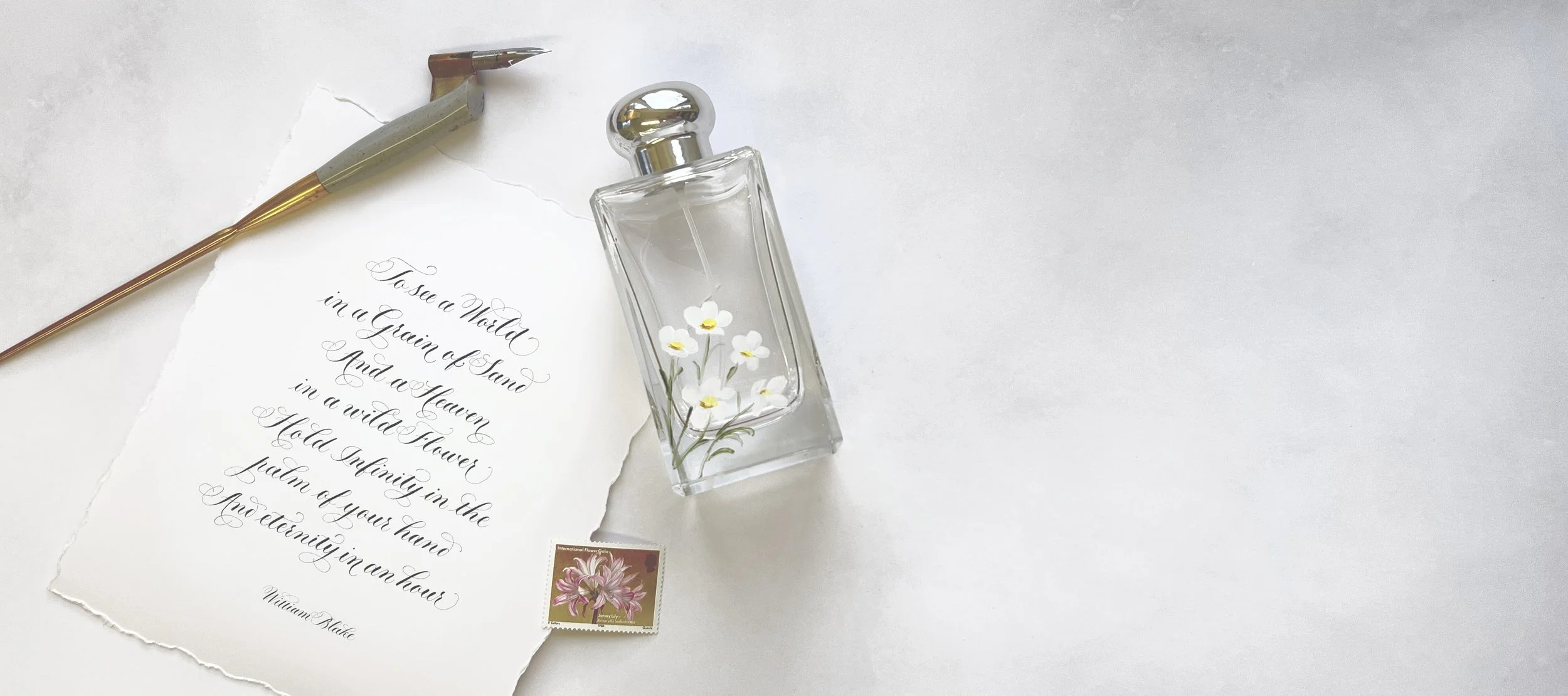 Hand calligraphy and engraving prepared for luxury brand events