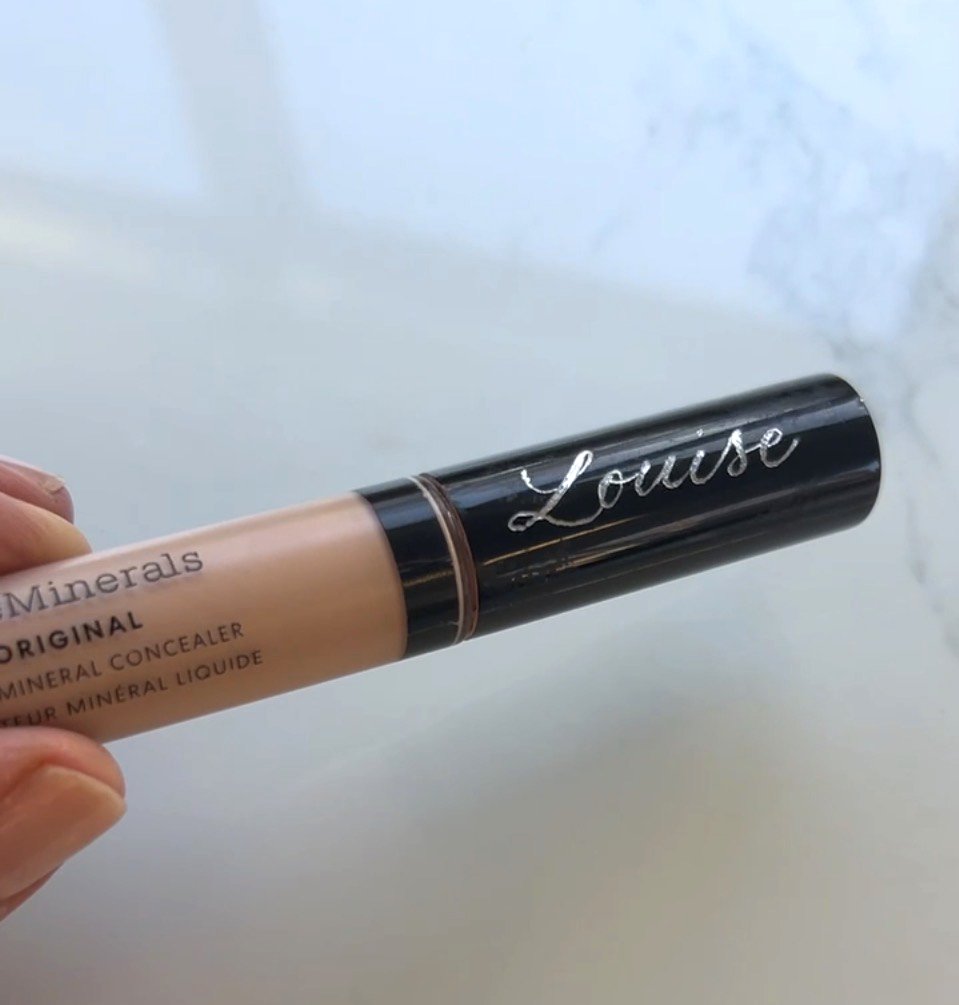 Hand-engraved lid of a Bare Minerals concealer created in the studio