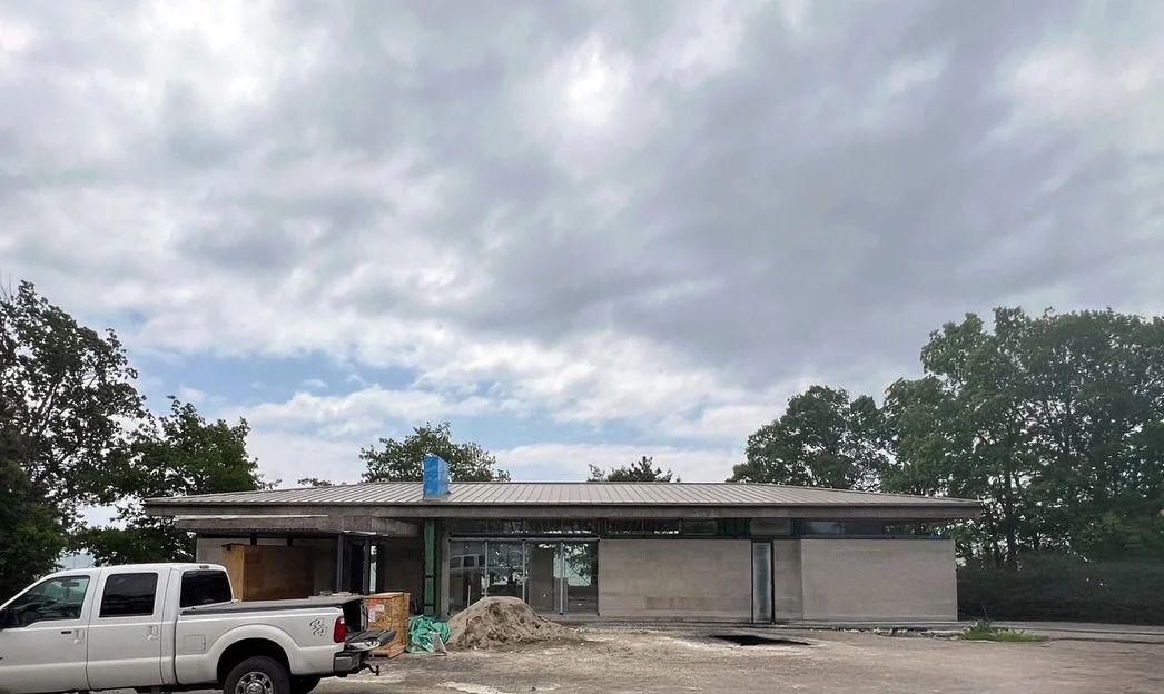 Limestone, glass, and Thermory wood define this PEC cottage on Lake Ontario, and we could see it all coming together now&hellip;used extreme restraint not to peel the window protection off the window frames!