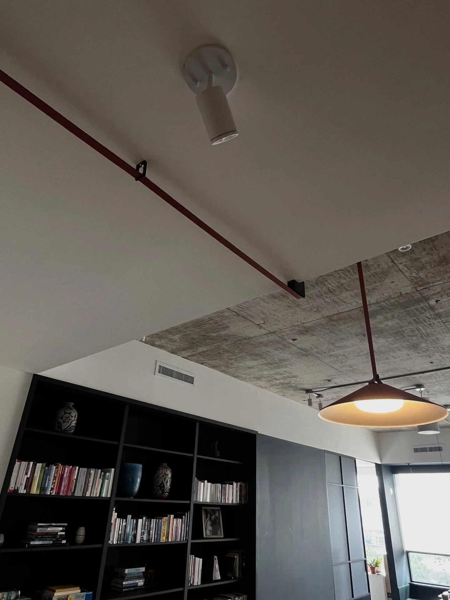 red #vibia light for the baby grand &hellip; amazing installation (and workmanship throughout ) by @kinswaterconstruction !