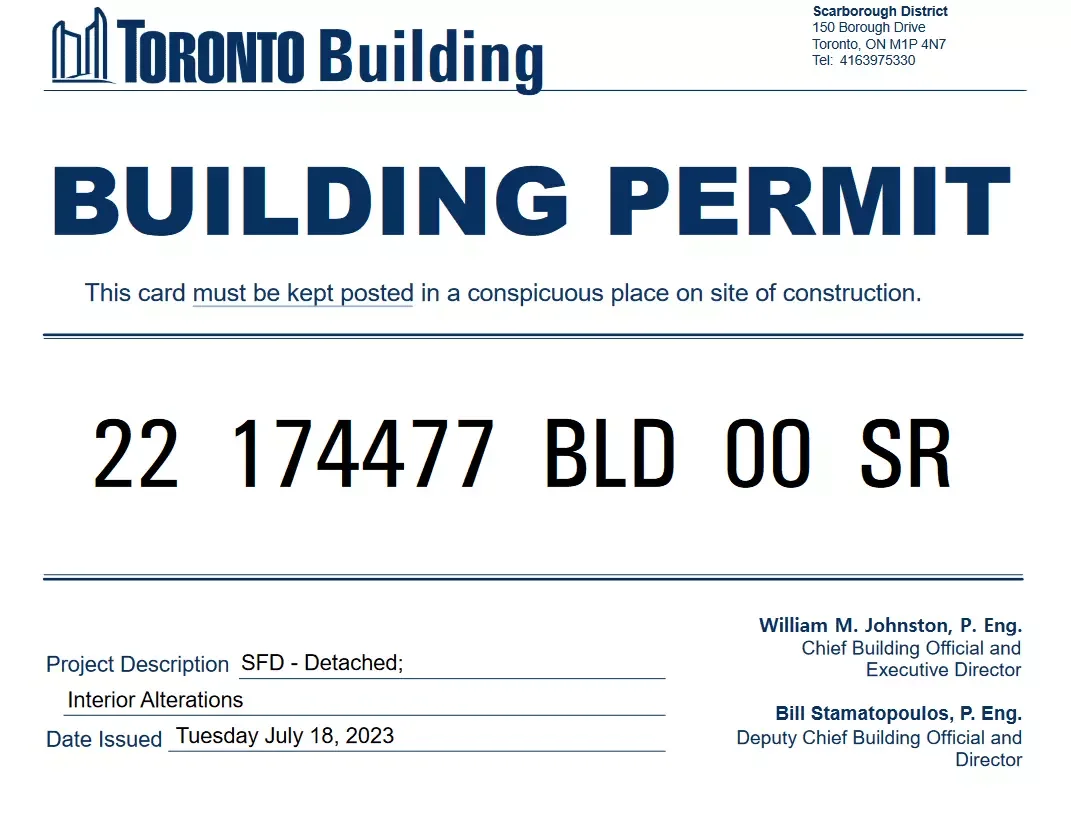 Permit Sets in the City of Toronto