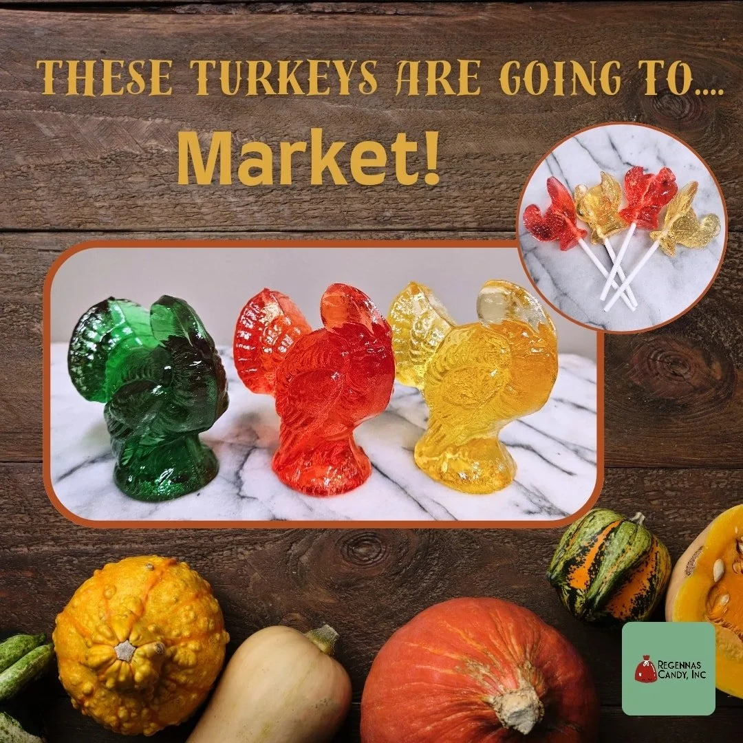 🦃Gobble, Gobble🦃
You can find these large clear toy turkeys and lollipops at The Candy Stand in the center of @centralmarketlancaster

📦 Not near Market? No problem head to our website to order online!

 #regennascandy #cleartoycandy #cleartoycand
