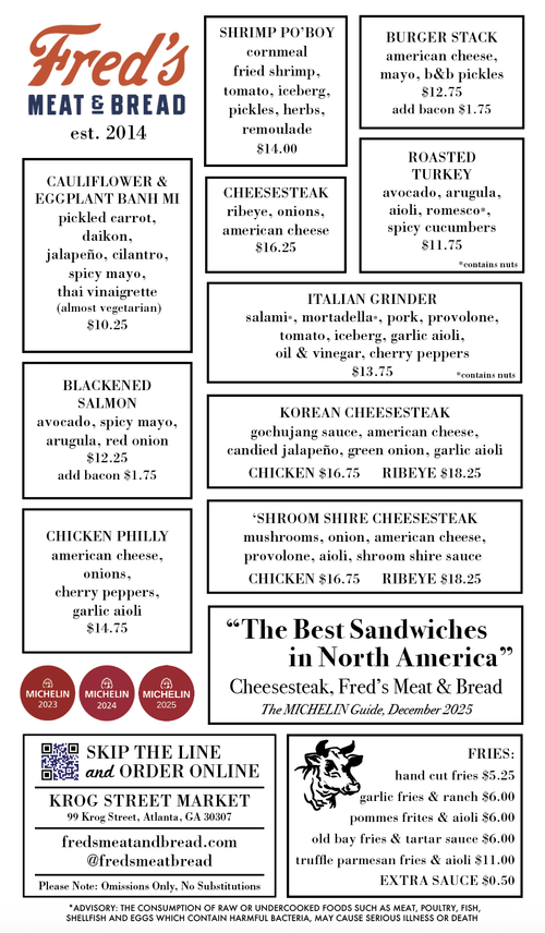 Fred S Menu FRED’S MEAT & BREAD