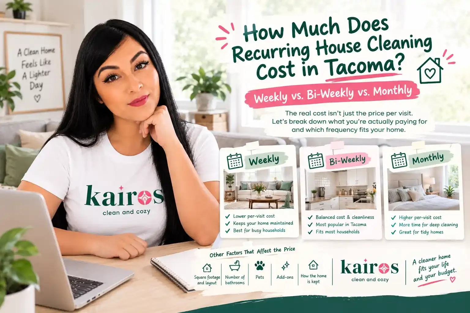 How Much Does Recurring House Cleaning Cost in Tacoma? Weekly vs. Bi-Weekly vs. Monthly