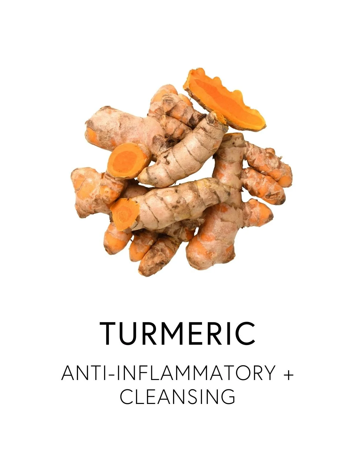  TURMERIC 
 Turmeric supports digestion by profoundly calming inflammatory pathways, easing indigestion and nourishing the microbiome. A vibrant root, rich in curcuminoids, tumeric has long been used to prepare the stomach for nourishment and restore