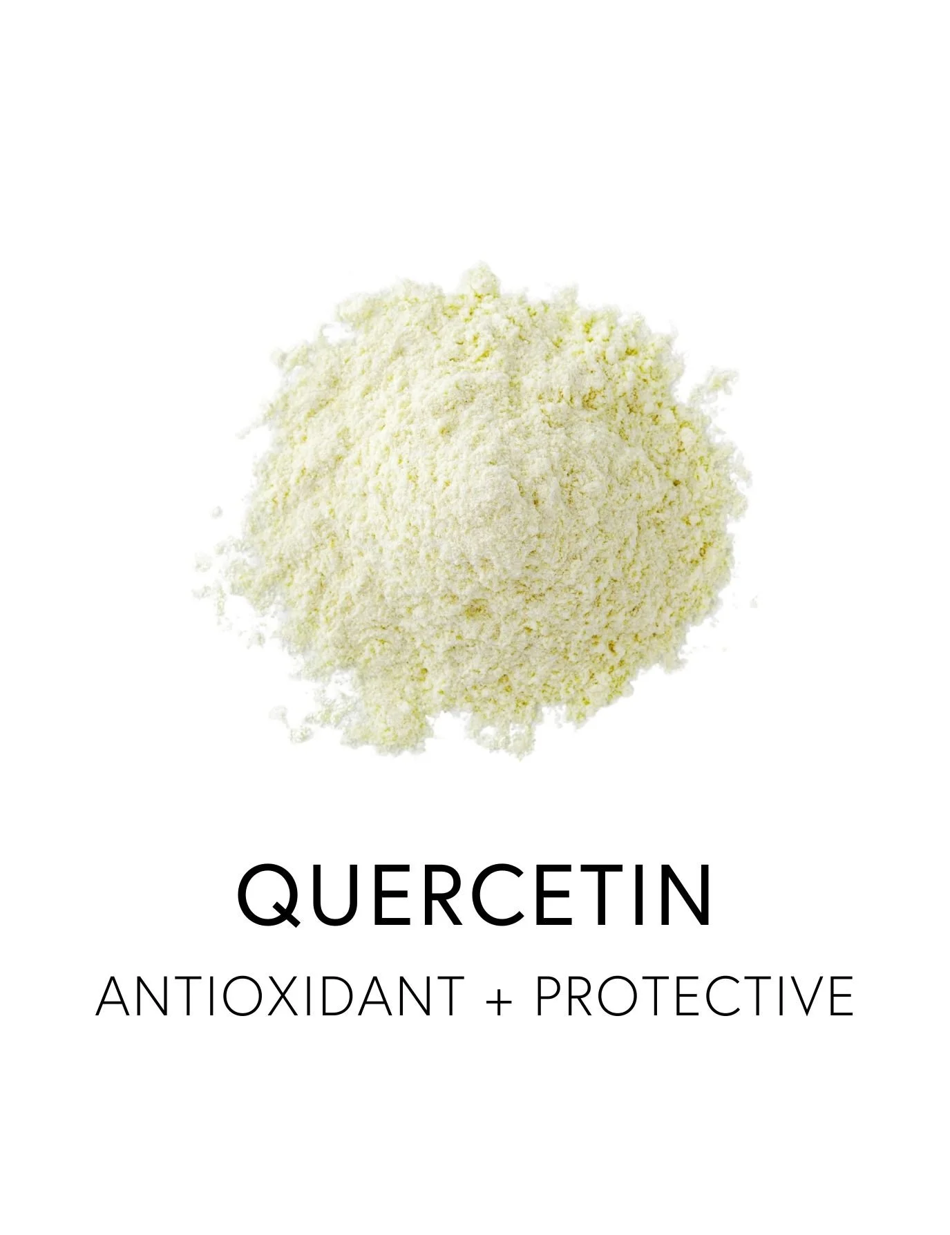  QUERCETIN 
 Quercetin helps ease seasonal allergies, sinus congestion, lung inflammation and reduces tight, reactive airways symptoms by regulating immune and allergic reactivity. It stabilizes mast cells, blocks histamine release, and protects resp