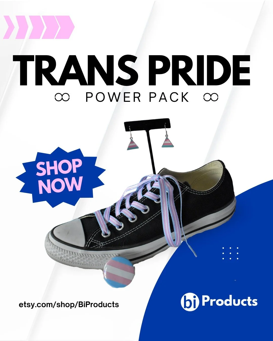 Now more than ever, trans voices must be visible! Elevate your Trans Pride with the Trans Pride Power Pack from @biproducts!

When you shop the BiProducts shop, you're not just getting incredible items; all proceeds directly support @biwomenquarterly