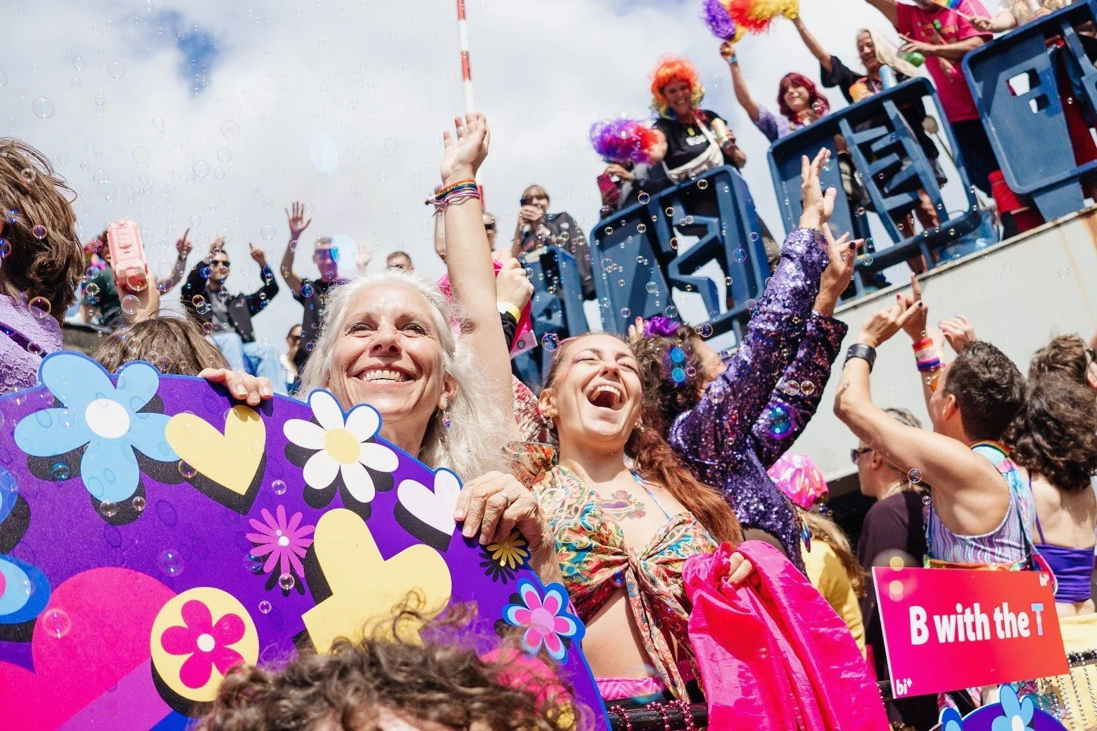 The Pride Amsterdam Canal Parade was an absolute dream. The energy and love on the Bi+ Netherlands float was electric, and it was so great to be alongside so many people, including Barbara Oud, the executive director of Bi+ Netherlands. What a beauti