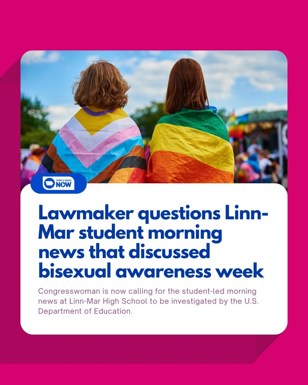 Bisexual awareness is not a violation; it is a necessity.

A student simply read a positive, educational statement about Bi+ Awareness Week, addressing issues like biphobia, promoting pride, and asking for inclusive policies on their student news pro