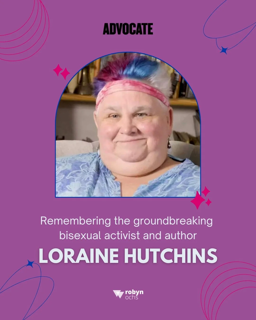 I'm still processing the recent passing of Loraine Hutchins, a bi+ and racial justice activist who -- throughout her life -- tried to make this world a better place.

The @theadvocatemag has just published an article about Loraine for which @drmimiho