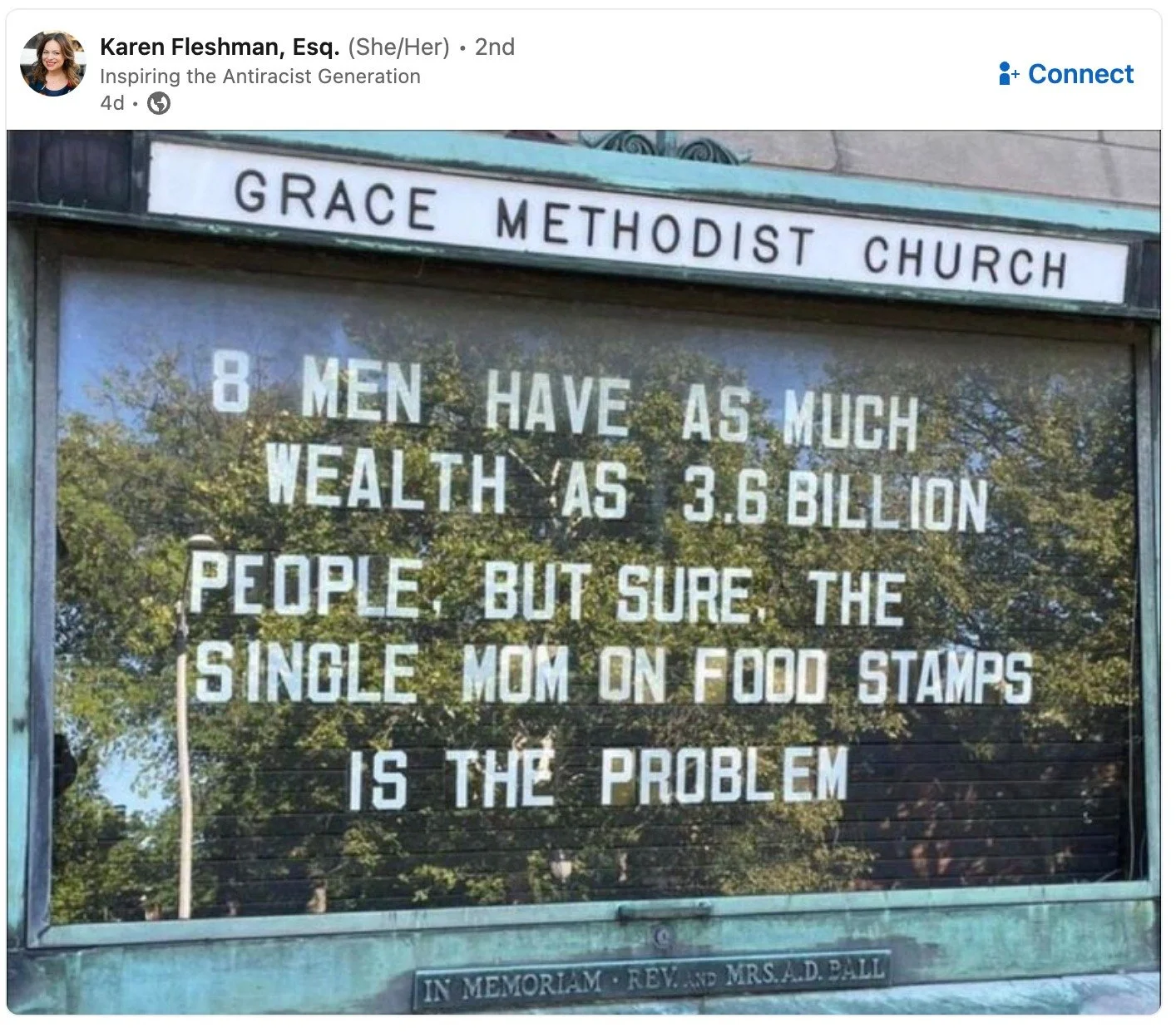 When 8 people own as much as 3.6 billion, the "problem" isn't the social safety net. It is the greed at the top.

Thank you for sharing Karen Fleshman, Esq..
