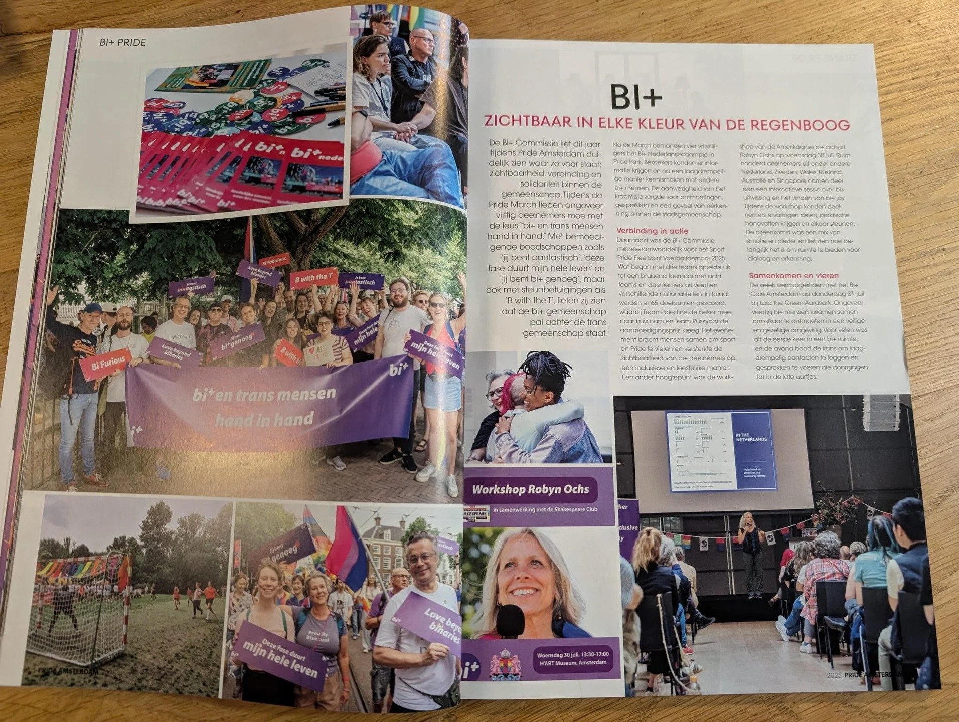 This past July I led a half-day program in Amsterdam during their Pride Week. The room was full, and the energy among the participants was electric. It felt so good! 

My hosts at Bi+ Netherlands, who organized the program, just sent me this article 