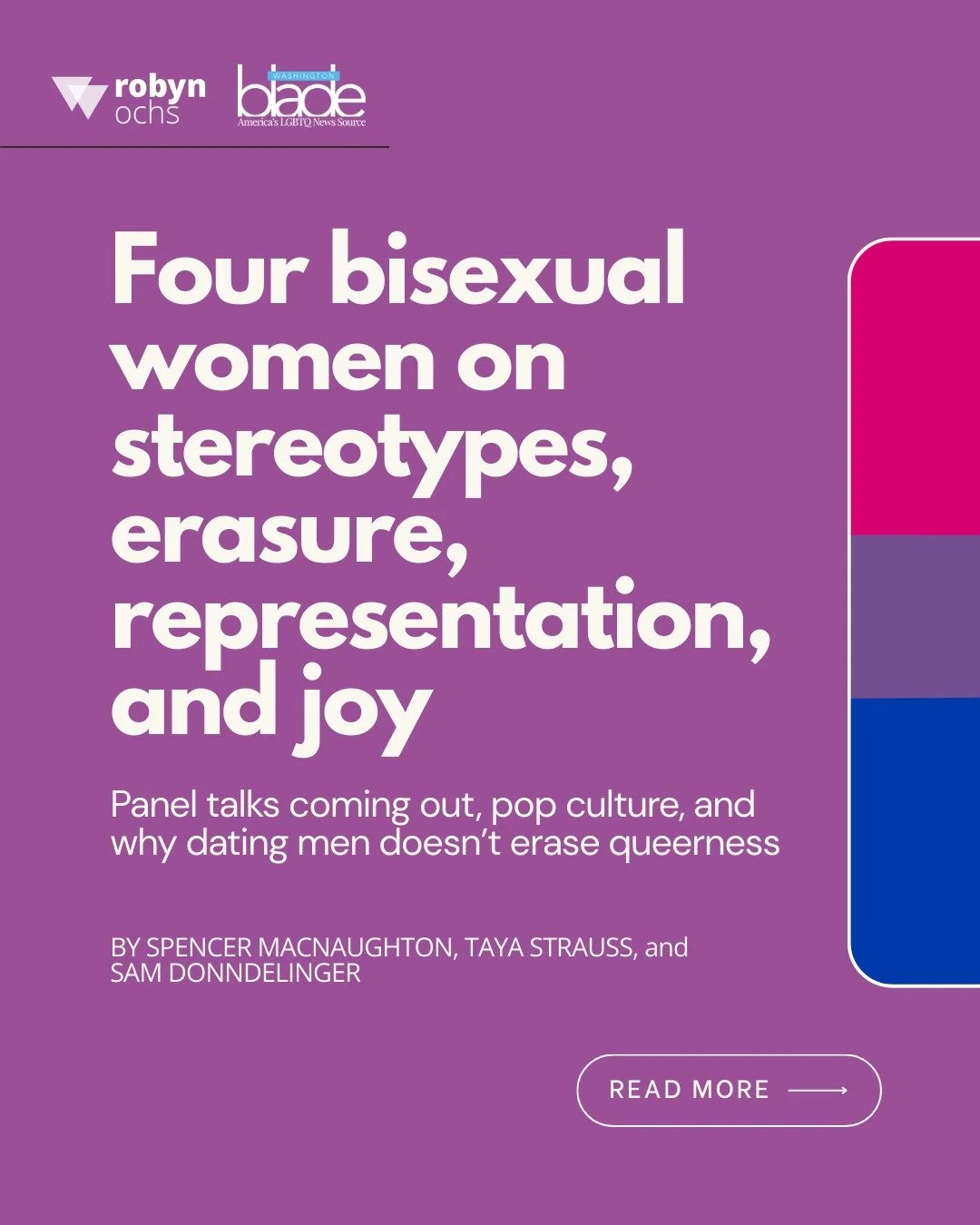 This panel of four women with the @washblade gets real about bi-erasure, the "bi-cycle" of attraction, and why identity doesn't disappear based on who you're dating. A must-read for anyone done with boxes. 🏳️&zwj;🌈

Full article here: htt