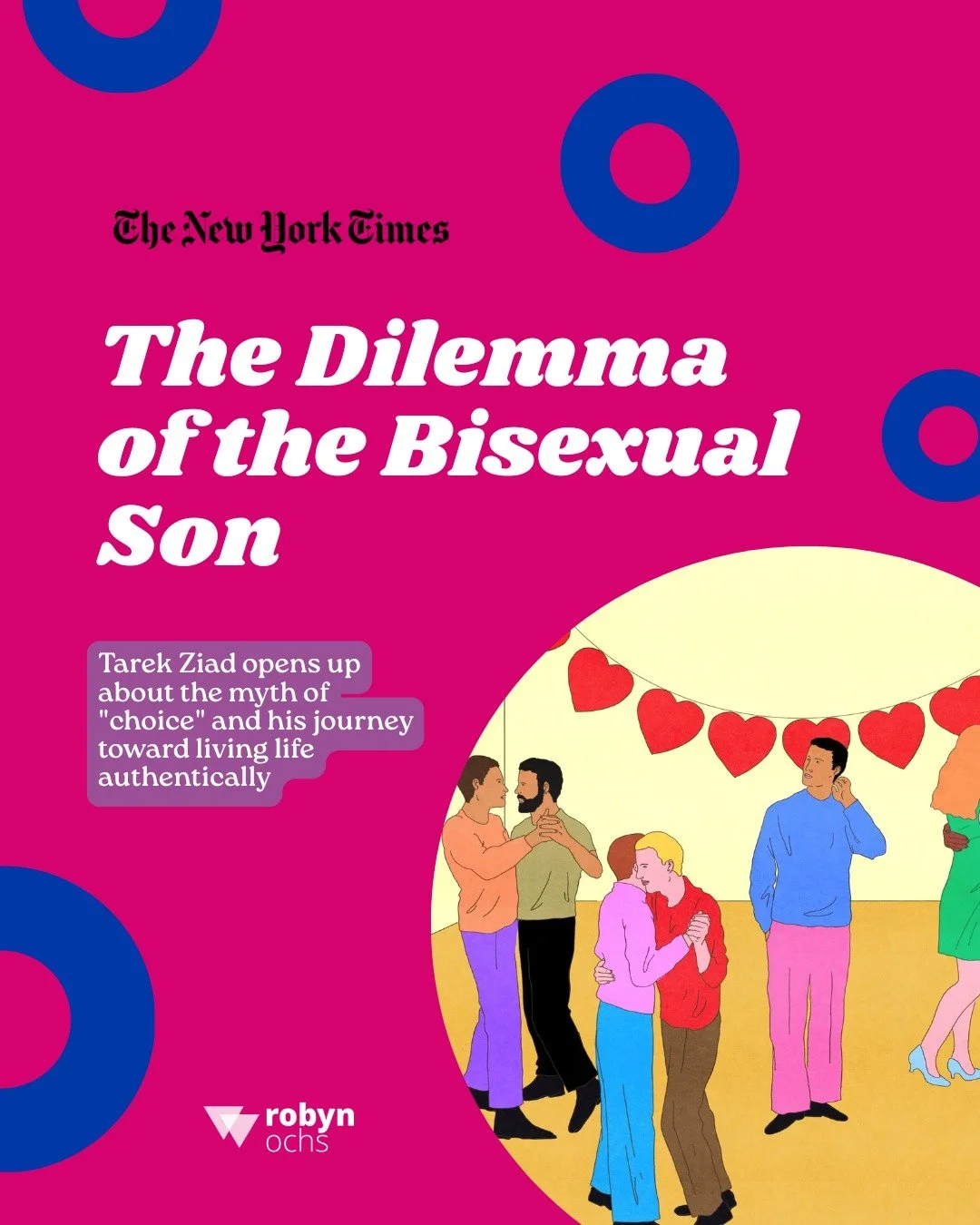 This NYT essay by Tarek Ziad resonated strongly with me, for many reasons. 

At one point, Ziad quotes his mother saying, &ldquo;Well, aren&rsquo;t you bi? You could choose to be with a woman then, for God&rsquo;s sake. You&rsquo;re making your life 