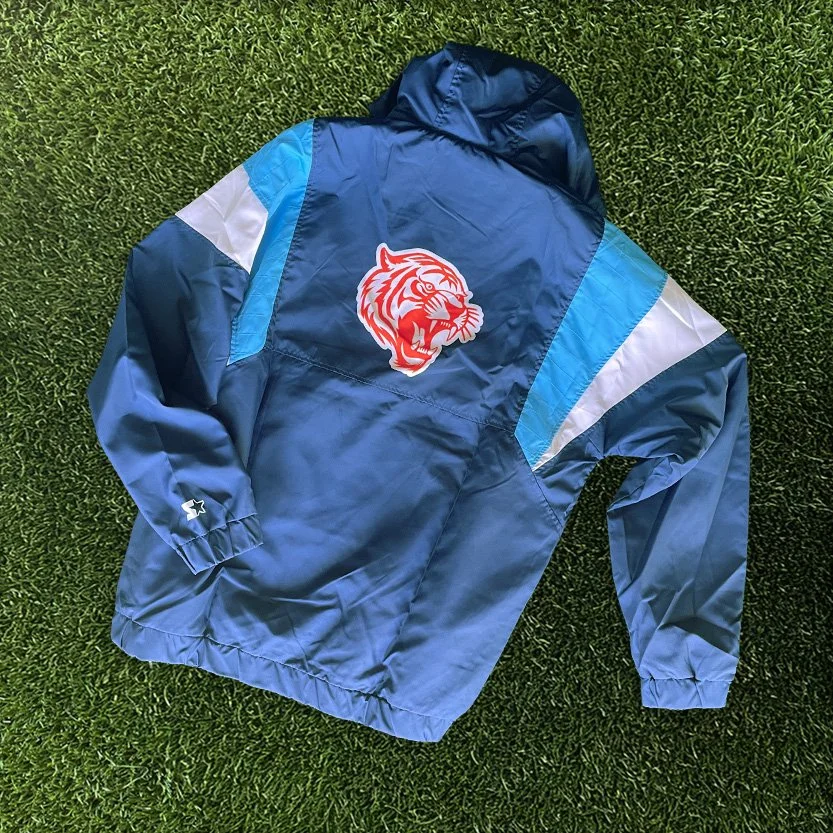  fully custom retro looking starter brand jackets with your team or brand on them