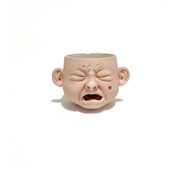 BabyFace Mug:
stoneware, cone 6, underglaze, glaze 