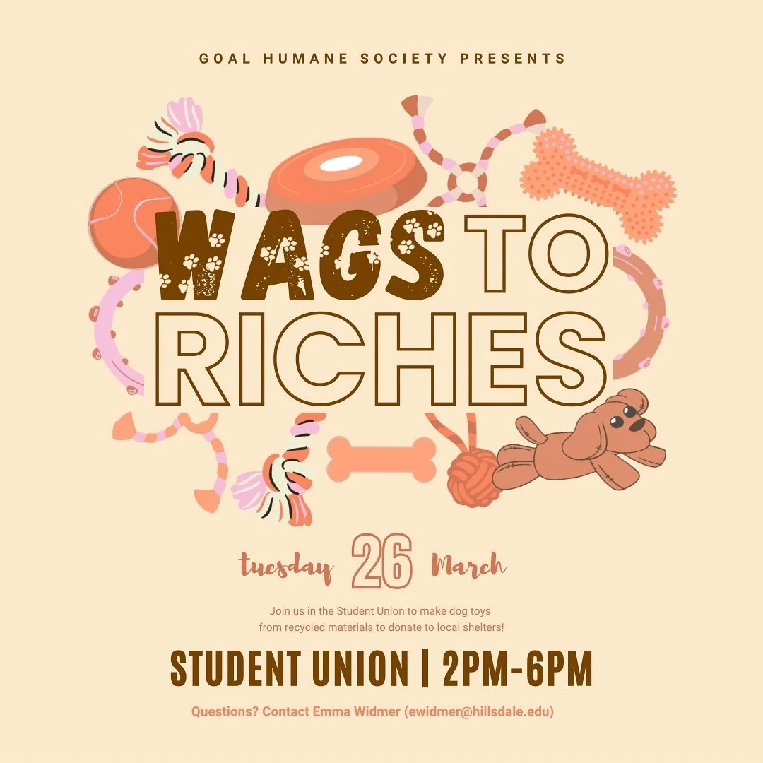 Looking for an easy and fun way to give back to the community? 

Come to Wags to Riches!🐶🐾

Stop by the union between 2pm-6pm to make dog toys from recycled materials to donate to our local shelters!