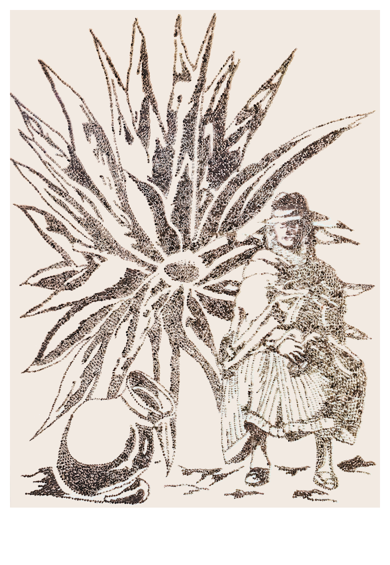  El Sendero del Penco  Agave thorns on canvas 160 cm x 120 cm (62.9 in x 47.2 in)