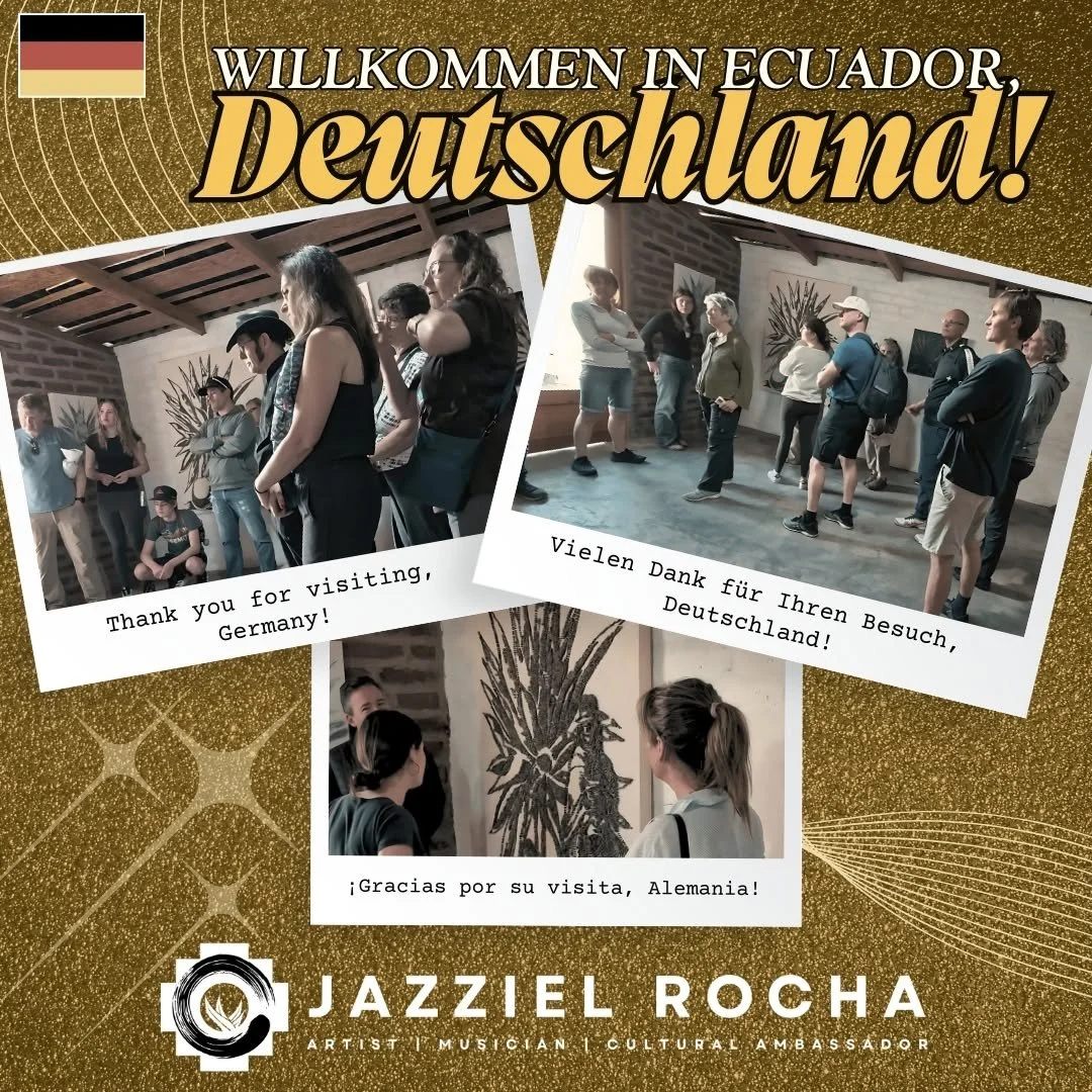 We are delighted to welcome our guests from Germany. It was a wonderful time sharing our Ecuadorian culture with you. We wish you all the best on your travels. Thank you for visiting the Anku Tsawar Gallery!

#Germany #Alemania #Deutschland #Europe #