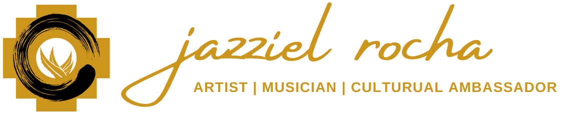 Jazziel Rocha gold logo Andean cross, enso, and agave plant