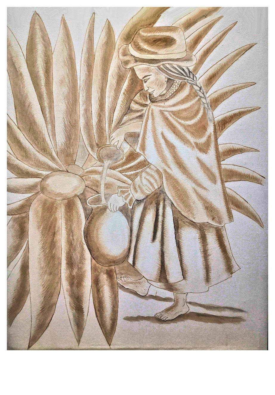  Guarango  Agave liqueur on canvas  70 cm x 50 cm (27.6 in x 19.7 in)