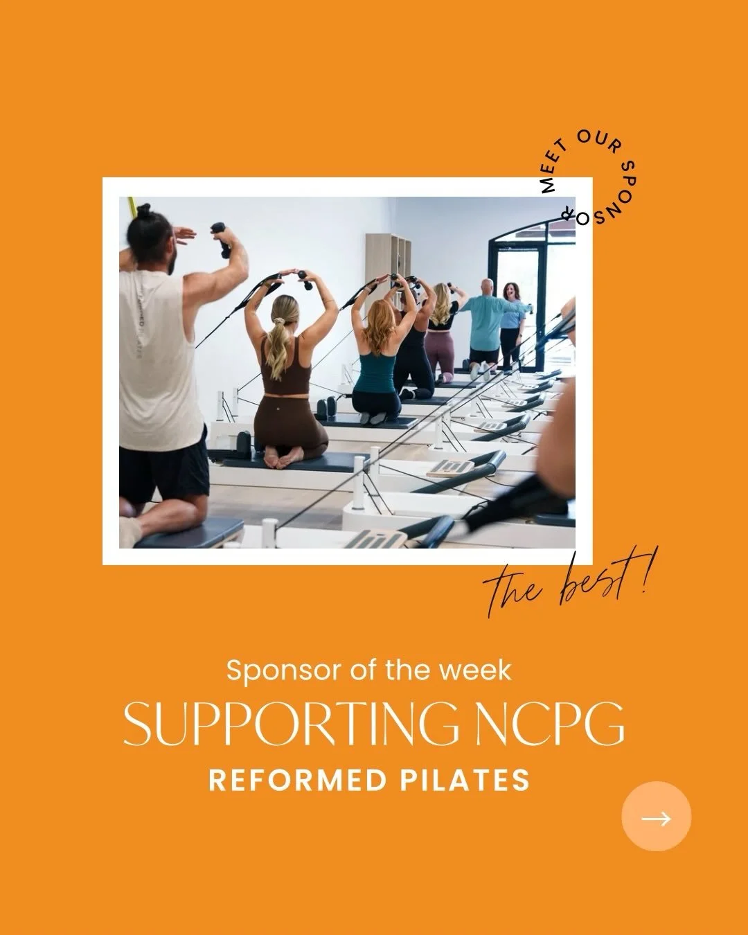 🧡NCPG moms, this one&rsquo;s for you 🧡

Your next 50-minute reset is waiting at Reformed 
Pilates.

Use code NCPG at checkout for your first class free,  come take time for you. ✨

@thereformedpilates