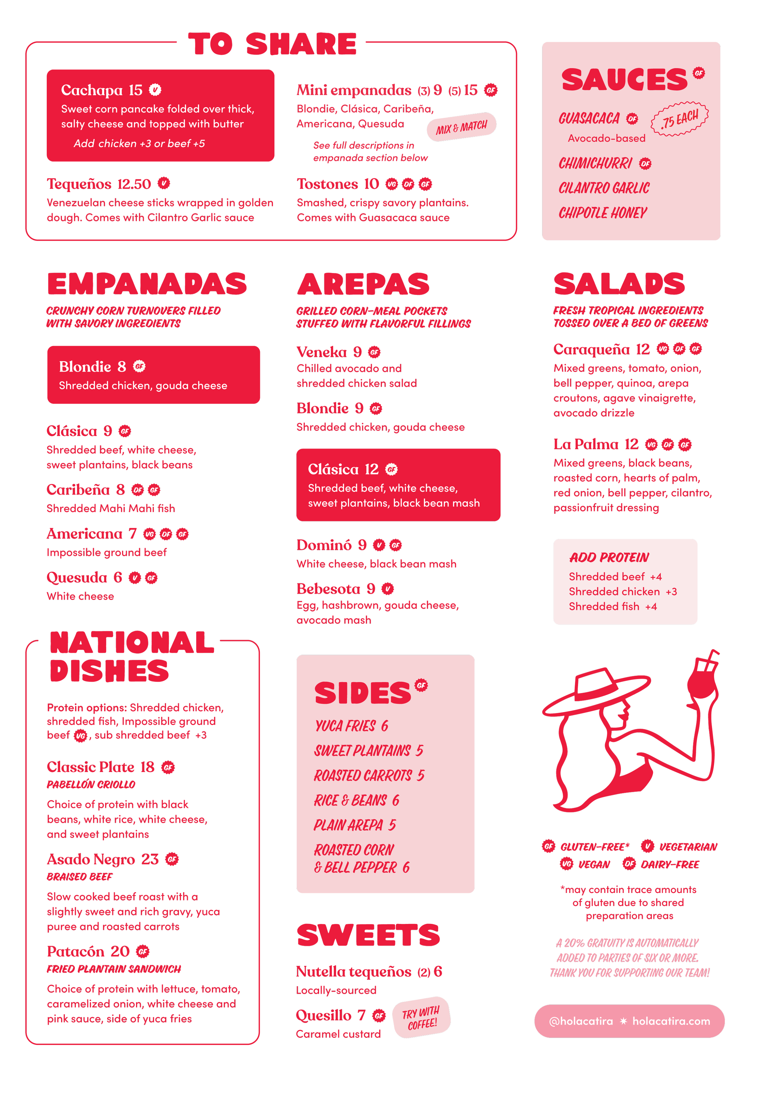Catira Food Menu