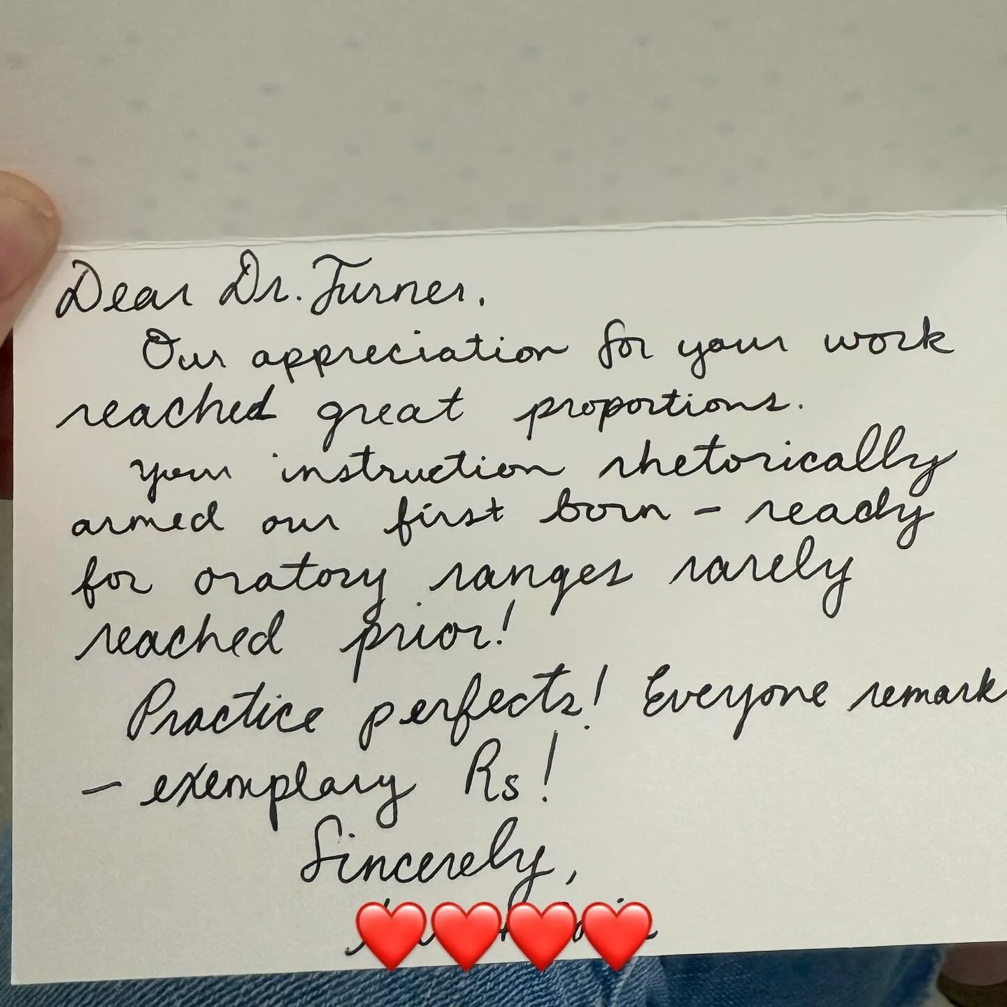 Had to share the best thank you note I&rsquo;ve ever gotten. We worked on /r/, so obviously every word has an &ldquo;r&rdquo; in it ❤️