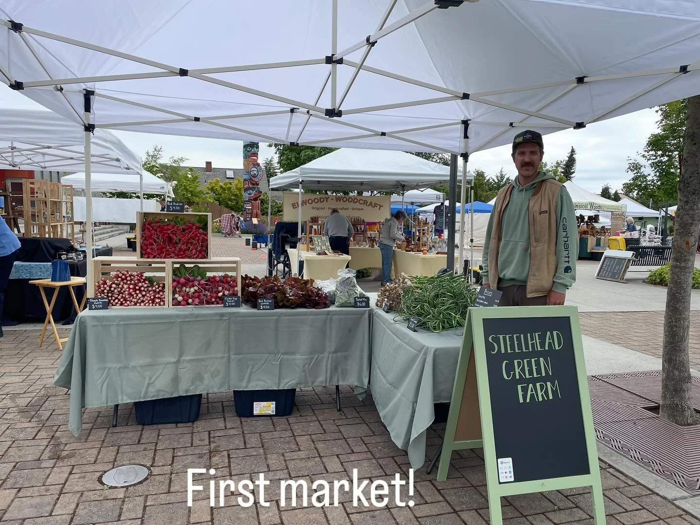 Our first farmer&rsquo;s market! Come check us out. #sequim #sequimfarmersmarket #farmersmarkets